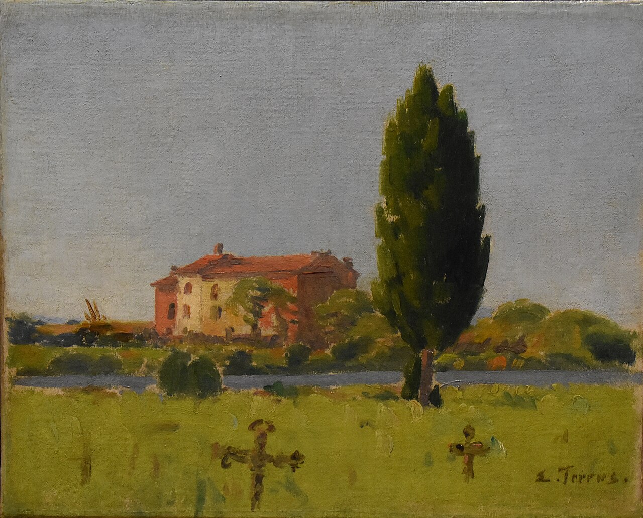 Cimetière d’Elne, œuvre d’Étienne Terrus conservée au musée Hyacinthe Rigaud de Perpignan ; illustration de l'artiste, et non du fonds exposé à Elne.
