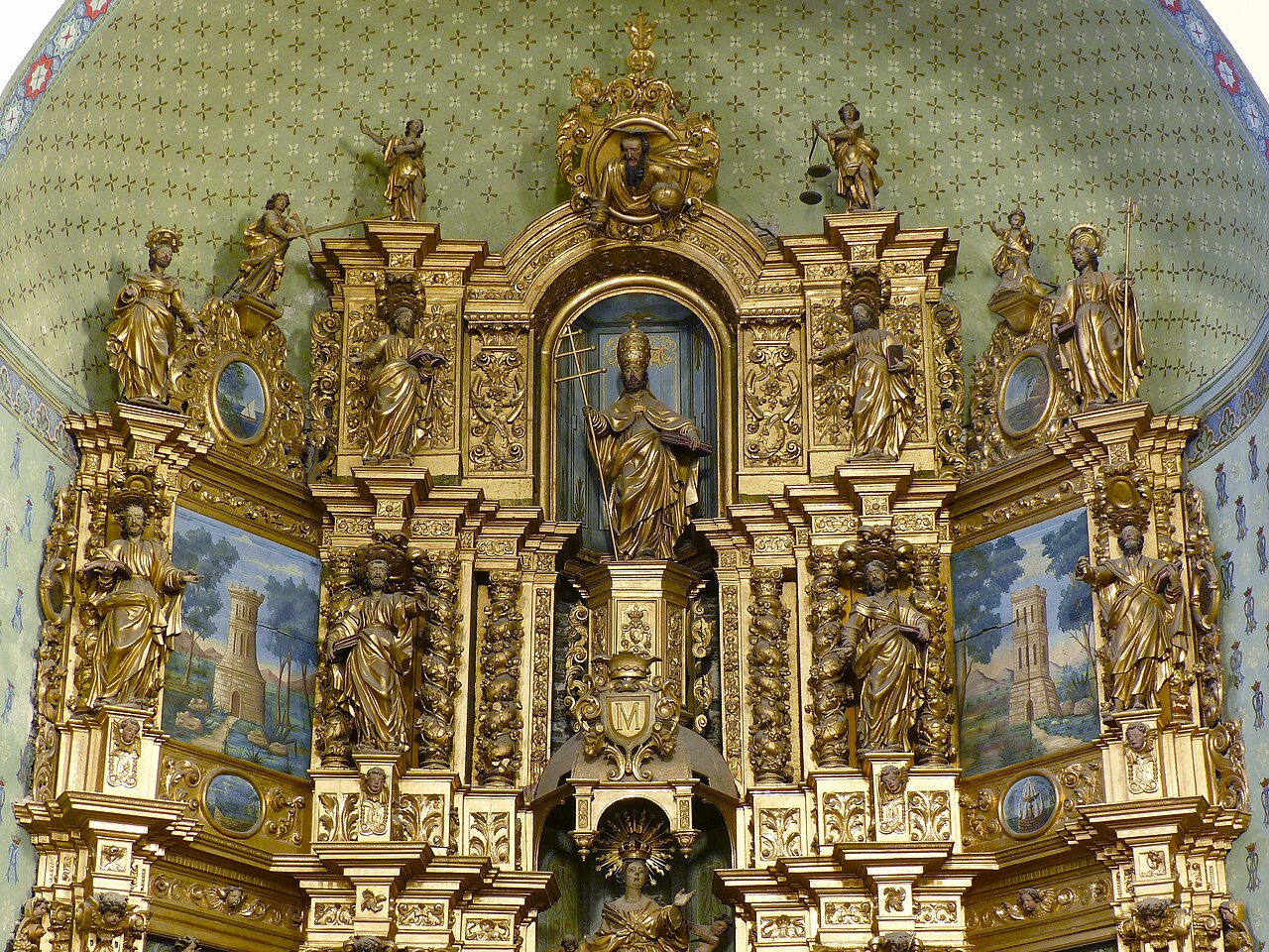 Le retable baroque du maître-autel sculpté par Josep Sunyer