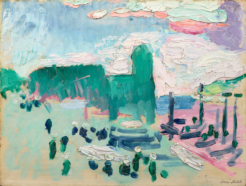 Œuvre « Collioure » attribuée à Henri Matisse, image documentaire extérieure à la Vitrine.