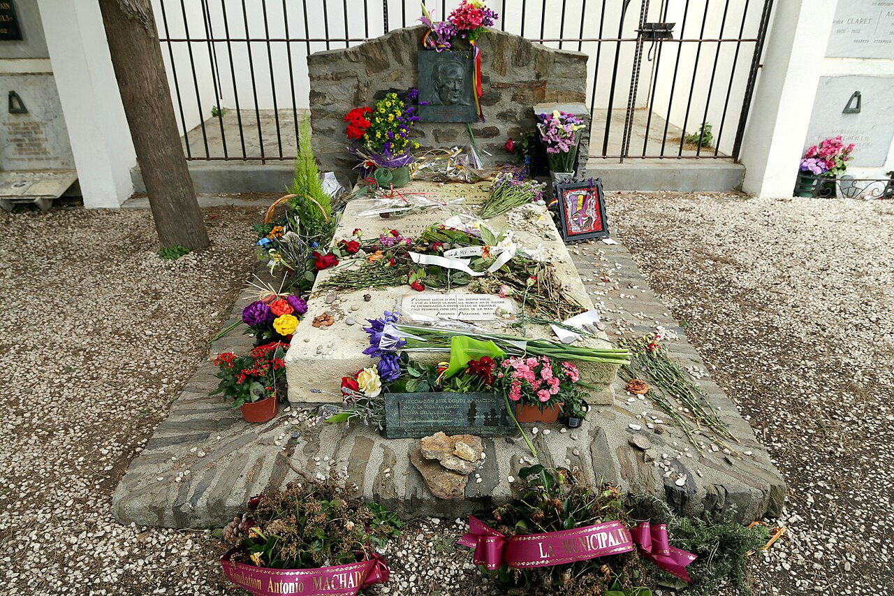 La tombe d'Antonio Machado au cimetière de Collioure, proche de l'hôtel Quintana.