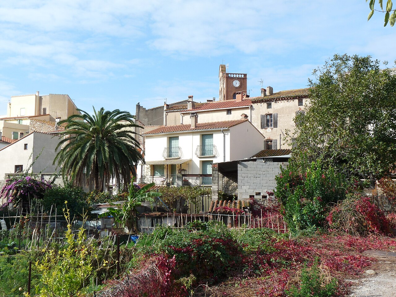 Sorède, village de piémont où se trouve l'atelier des Micocouliers, photographie de contexte.