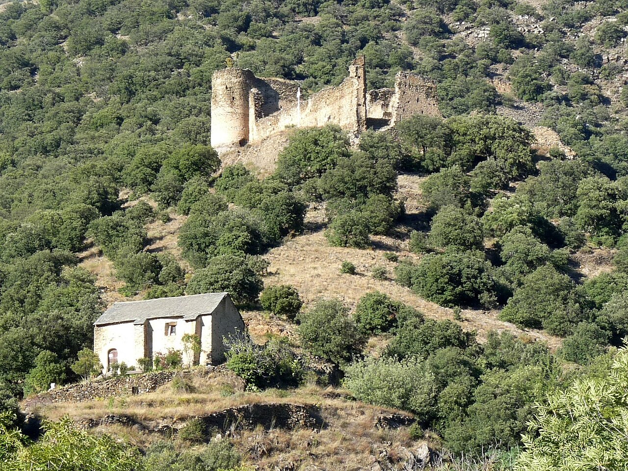 Détail des maçonneries conservées au château d'Évol.