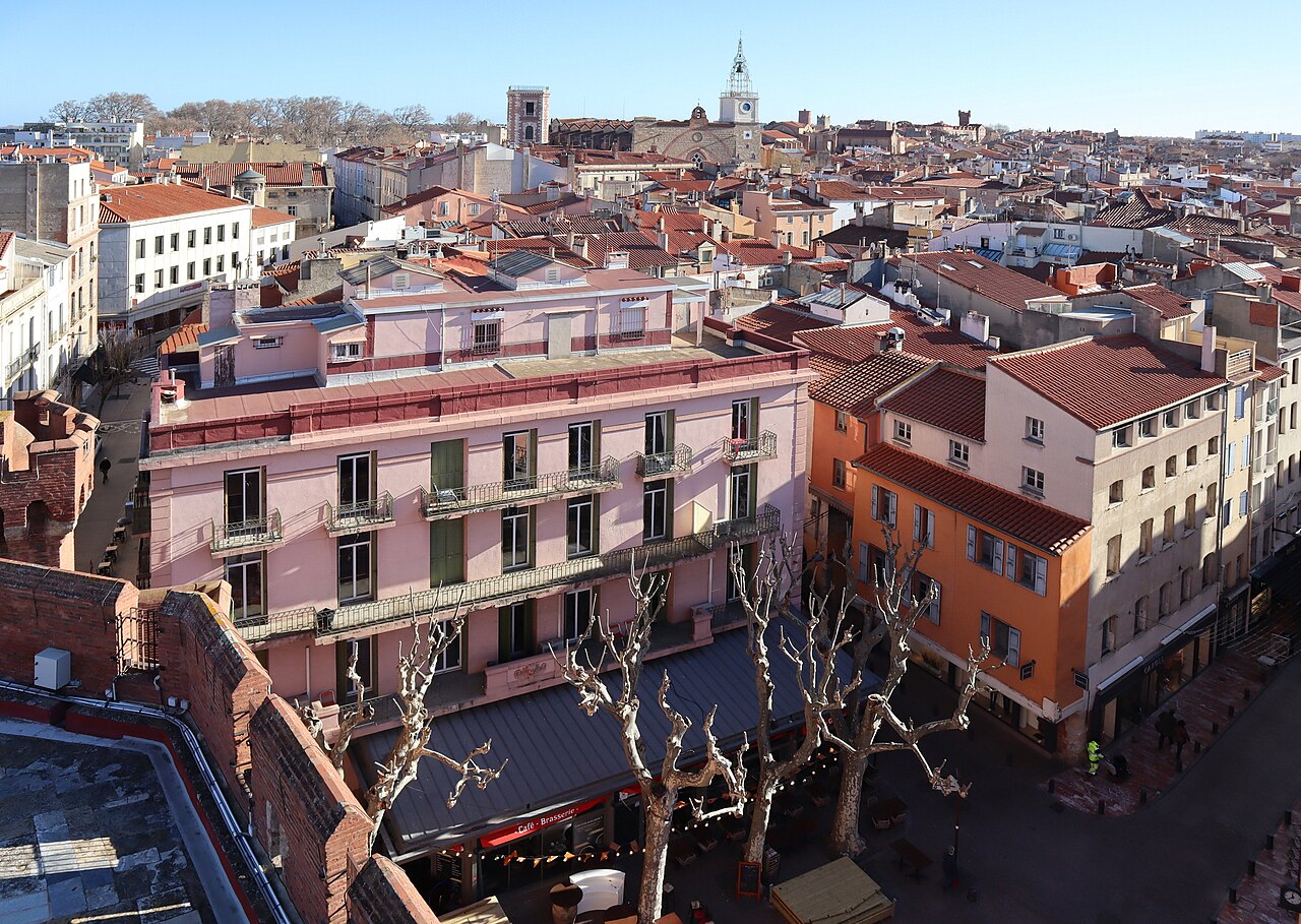 Panorama de Perpignan photographié depuis les hauteurs du Castillet