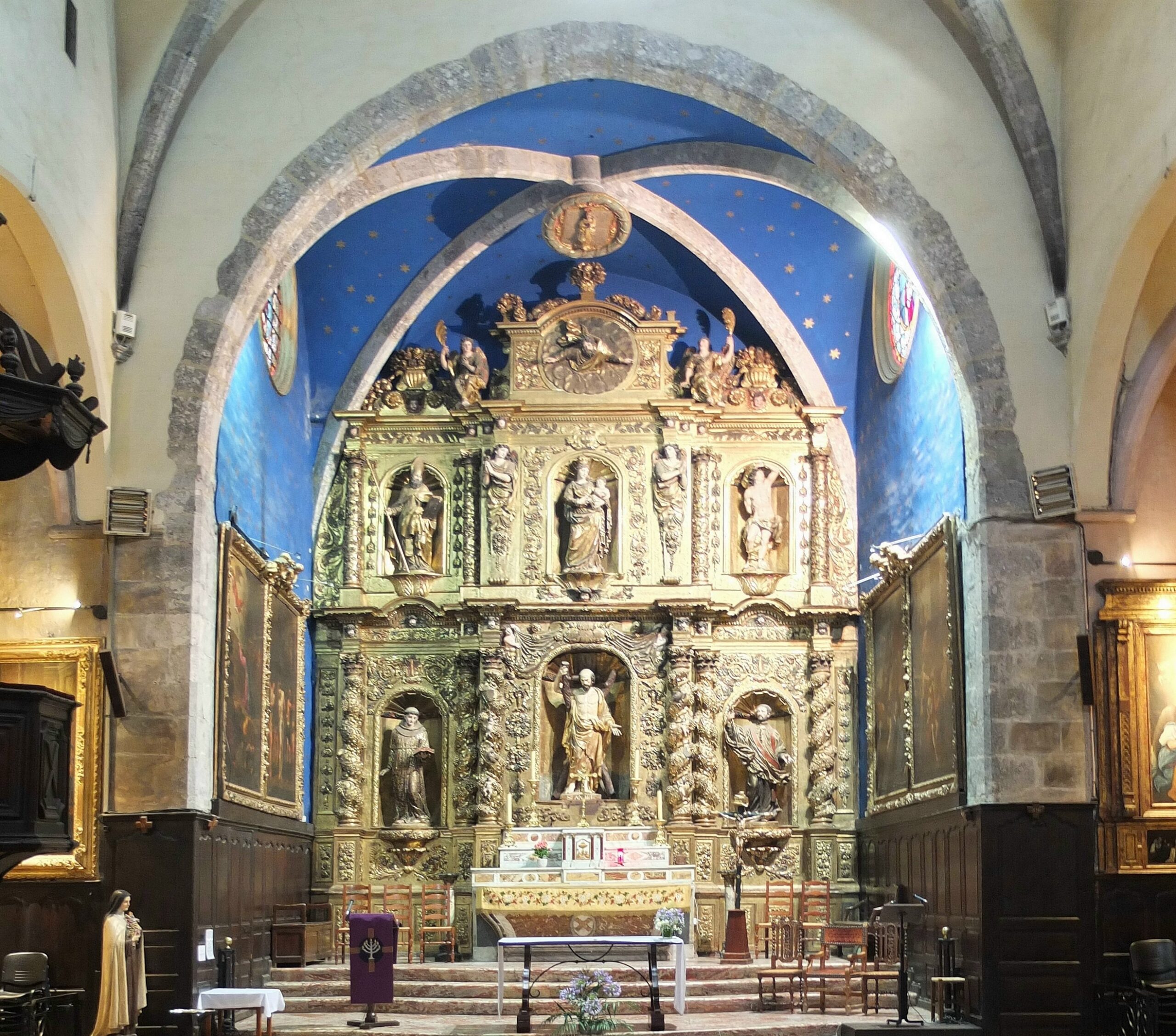 Retable sculpté, peint et doré de l’église Saint-André de Rivesaltes